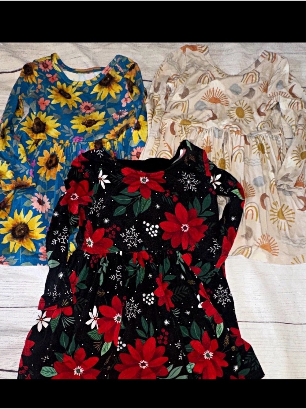 Play by Little Sleepies Dress lot 18-24m Bamboo Daisy Holiday Black Blue
